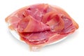 Spanish serrano ham served as tapas Royalty Free Stock Photo