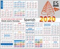 Spanish set of pocket calendars for 2020 Royalty Free Stock Photo