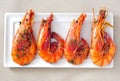 Spanish shrimps with garlic and parsley Royalty Free Stock Photo