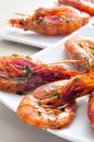 Spanish shrimps with garlic and parsley Royalty Free Stock Photo