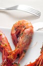 Spanish shrimps with garlic and parsley Royalty Free Stock Photo