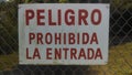 spanish sign Peligro Prohibida la entrada Royalty Free Stock Photo