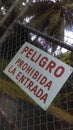 spanish sign Peligro Prohibida la entrada Royalty Free Stock Photo