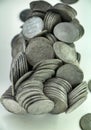 Spanish Silver coins recovered from the ocean floor