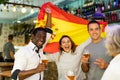 Spanish sports fans celebrate the victory Royalty Free Stock Photo