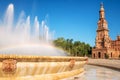 Spanish Square Plaza de Espana in Sevilla in a beautiful summer day, Spain. Royalty Free Stock Photo