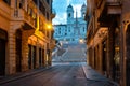 Spanish stairs and church Royalty Free Stock Photo