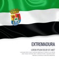 Spanish state Extremadura flag. Royalty Free Stock Photo