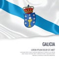 Spanish state Galicia flag. Royalty Free Stock Photo