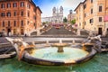 Spanish steps blurred in vintage style, Rome, Italy,Europe.