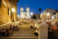 The Spanish Steps in central Rome illuminated at night Royalty Free Stock Photo