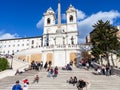 Spanish Steps and Church Trinita dei Monti in Rome Royalty Free Stock Photo