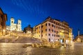 Spanish Steps and  Fontana della Barcaccia in Rome, Italy. Royalty Free Stock Photo