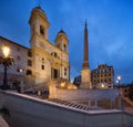 Spanish Steps and  Fontana della Barcaccia in Rome, Italy. Royalty Free Stock Photo