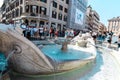 Piazza di Spagna, Spanish Steps and the fountain Royalty Free Stock Photo