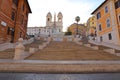 Spanish Steps at morning, in Piazza di Spagna Rome, Royalty Free Stock Photo