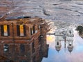 Spanish Steps at morning in pond reflection, Rome, Italy Royalty Free Stock Photo