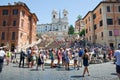 The Spanish Steps from Piazza di Spagna on August 6, 2013 in Rome, Italy. Royalty Free Stock Photo