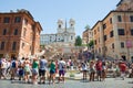 The Spanish Steps from Piazza di Spagna on August 6, 2013 in Rome, Italy. Royalty Free Stock Photo