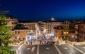 Spanish Steps and Piazza di Spagna at dusk - Rome, Italy Royalty Free Stock Photo