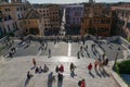 Spanish steps and Piazza di Spagna with Rome streets, view from above