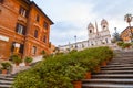 Spanish Steps at Piazza di Spagna and Trinita dei Monti church Royalty Free Stock Photo