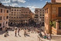 Spanish Steps in Rome, Italy. They lead from Spanish Square to the Trinity Church on the Hill