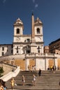 Spanish Steps in Rome, Italy. They lead from Spanish Square to the Trinity Church on the Hill