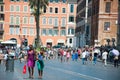 The Spanish Steps, seen from Piazza di Spagna on August 6, 2013 in Rome, Italy. Royalty Free Stock Photo