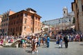 The Spanish Steps, seen from Piazza di Spagna on August 6, 2013 in Rome, Italy. Royalty Free Stock Photo