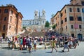 The Spanish Steps, seen from Piazza di Spagna on August 6, 2013 in Rome, Italy. Royalty Free Stock Photo