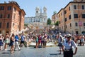 The Spanish Steps, seen from Piazza di Spagna on August 6, 2013 in Rome, Italy. Royalty Free Stock Photo