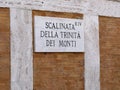 Spanish Steps Sign Scalinata della Trinita del Monti Rome