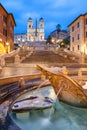 Spanish Steps at Trinita dei Monti at dawn, Rome, Italy, Europe.