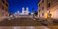 Spanish Steps and Trinita del Monti Church in the Morning, Rome, Italy Royalty Free Stock Photo