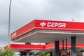 Spanish style gas station of the CEPSA brand in Spain