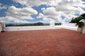 Spanish Style Patio Overlooking the Beach Royalty Free Stock Photo