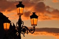 Sunset with lamppost