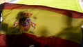Spanish supporters waving national flag, cheering for football team victory Royalty Free Stock Photo