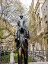 The Spanish Synagogue in the Jewish Quarter in Prague the Capital of the Czech Republic with the statue to Franz Kafka