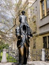 The Spanish Synagogue in the Jewish Quarter in Prague the Capital of the Czech Republic with the statue to Franz Kafka