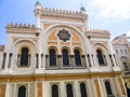 The Spanish Synagogue in the Jewish Quarter in Prague the Capital of the Czech Republic with the statue to Franz Kafka Royalty Free Stock Photo