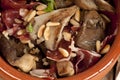 Spanish tapa, setas con jamon Royalty Free Stock Photo