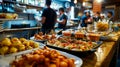 Spanish tapas buffet in restaurant Royalty Free Stock Photo