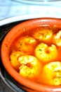 spanish tapas dish pil pil prawns