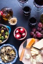 Spanish tapas and red wine Royalty Free Stock Photo