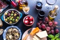 Spanish tapas and red wine Royalty Free Stock Photo