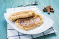 Spanish torrijas, eggy bread, french toast Royalty Free Stock Photo