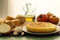 Spanish tortilla with all the ingredients Royalty Free Stock Photo