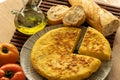 Spanish tortilla with all the ingredients Royalty Free Stock Photo